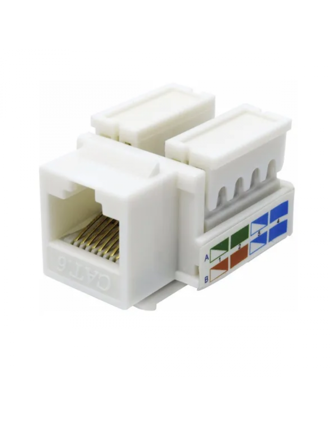 Conector hembra RJ45 CAT6 UTP ecónomico para panel - Ángulo 180